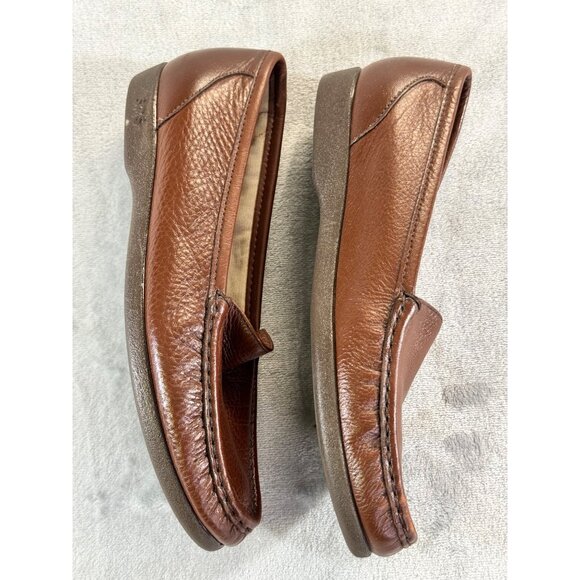 SAS Womens 8 brown leather slip on loafers tripad comfort - Picture 16 of 16